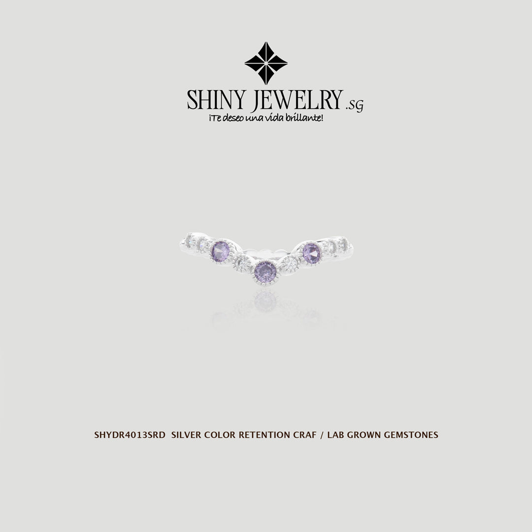 Whispering Violet V-Stack Ring