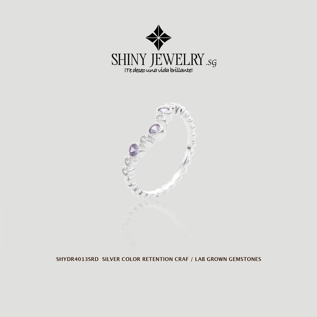 Whispering Violet V-Stack Ring